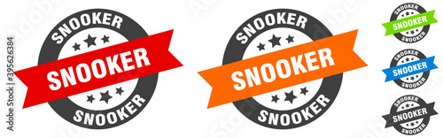 snooker stamp. snooker round ribbon sticker. tag