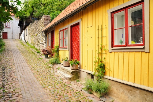 Medieval Hanse town Visby in Sweden photo