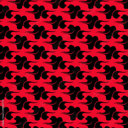 Seamless pattern clouds on red background