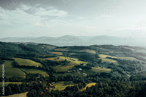Mountains landscape with sunset