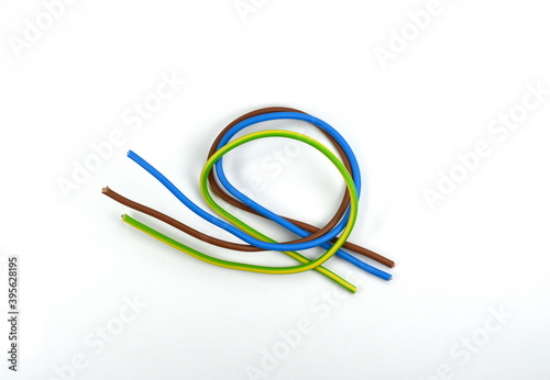 Electric cable isolated on a white background.
