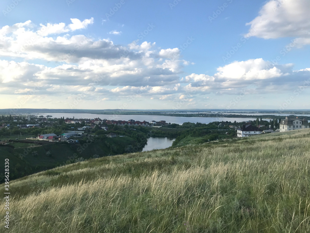 river and clouds