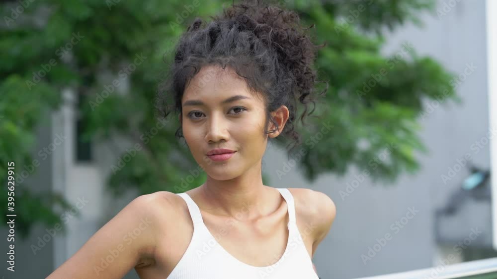 Portrait of beautiful healthy african american woman smiling and living confidently looking to camera in town Portrait of beautiful healthy african american woman smiling and living confidently looking to camera in town