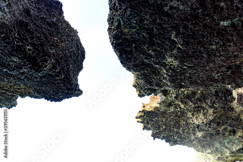 Blick auf die schroffen Felsen von Wasini Island. photo