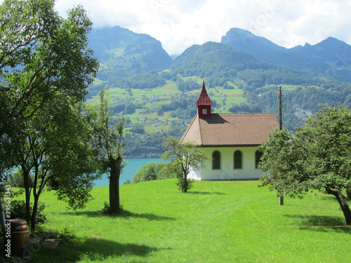 Chapel of Betlis, Walensee, St. Gallen, Switzerlan photo