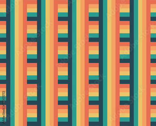 retro fashion style 70s and 80s colors , artistic seamless line background pattern