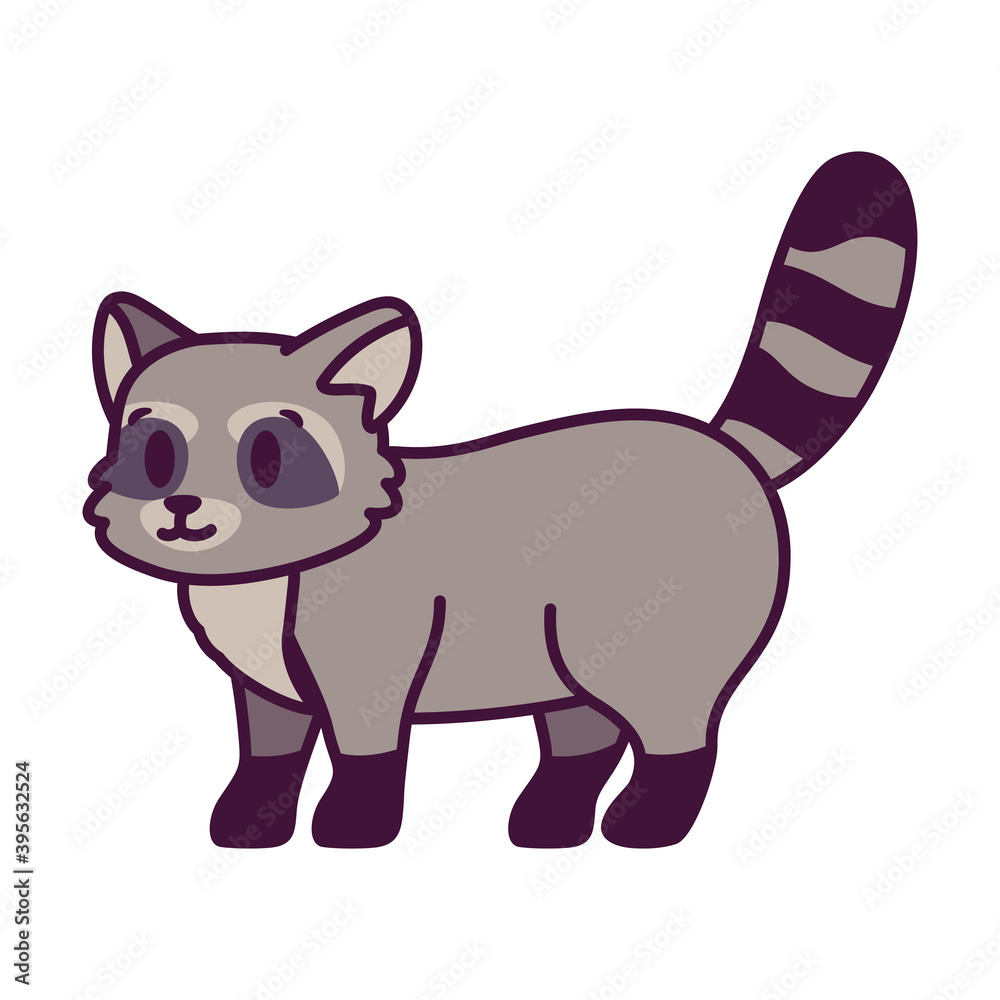 Isolated cartoon of a raccoon - Vector illustration