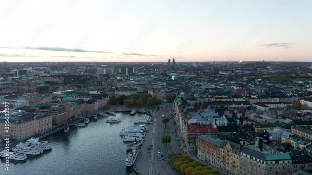 Dusk over Stockholm, Sweden. Aerial view. Dusk over Stockholm, Sweden. Aerial view.