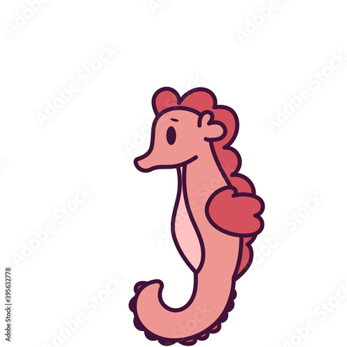 Isolated cartoon of a Seahorse - Vector illustration