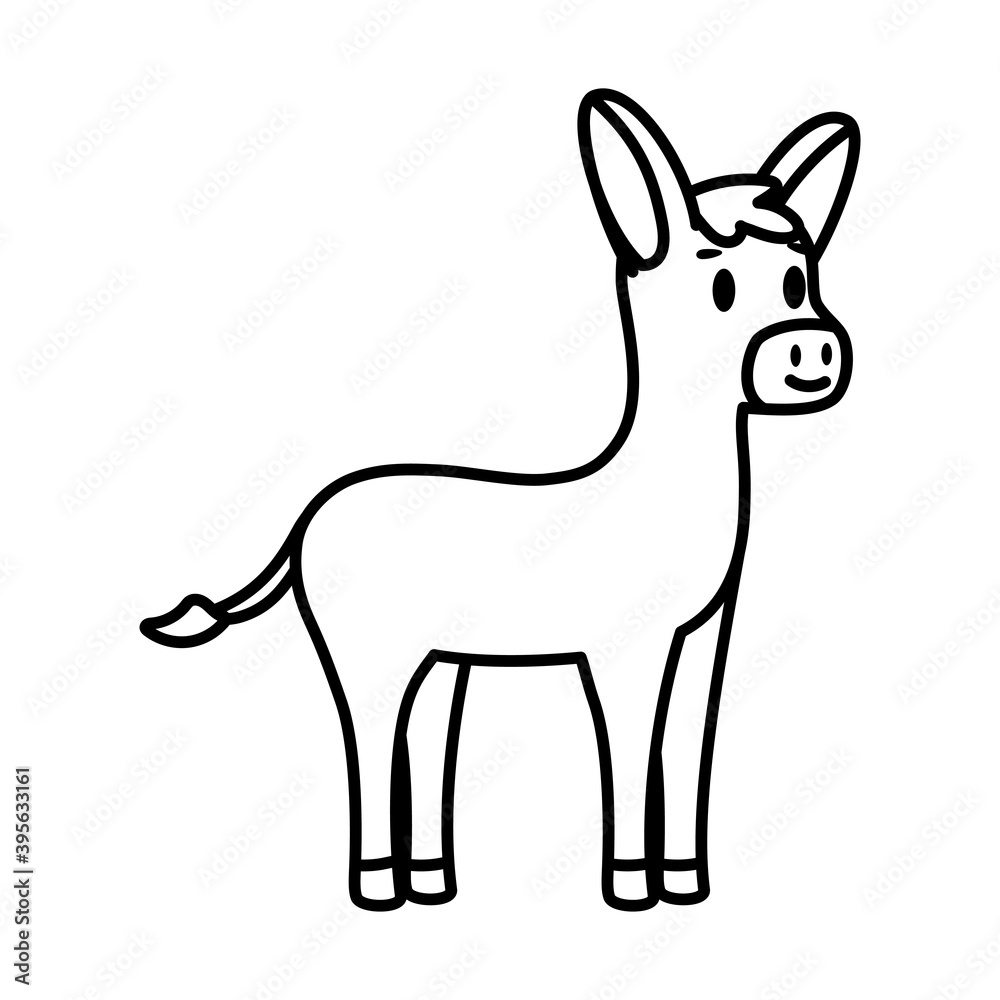 Isolated cartoon of a donkey - Vector illustration Isolated cartoon of a donkey - Vector illustration