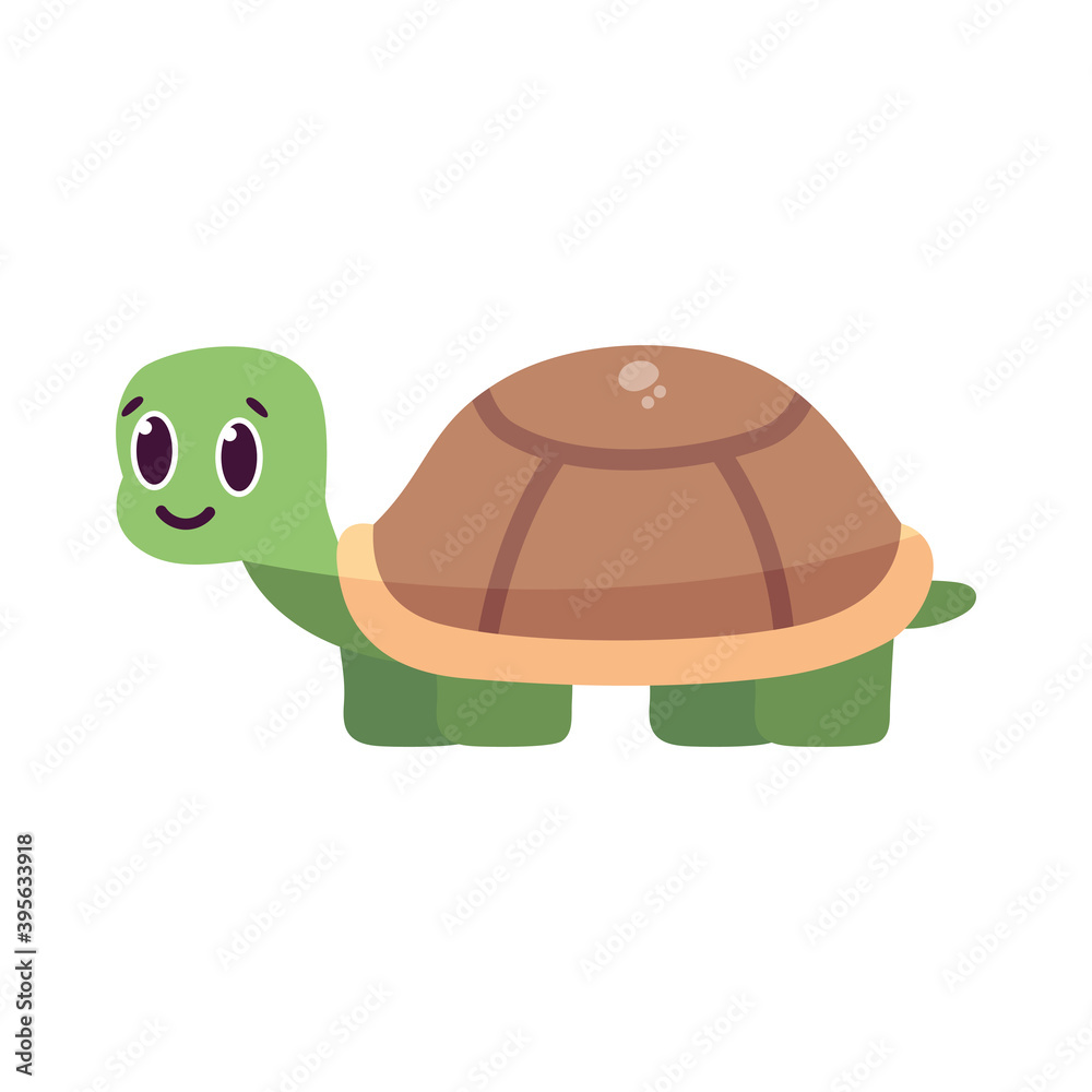 Obraz premium Isolated cartoon of a turtle - Vector illustration
