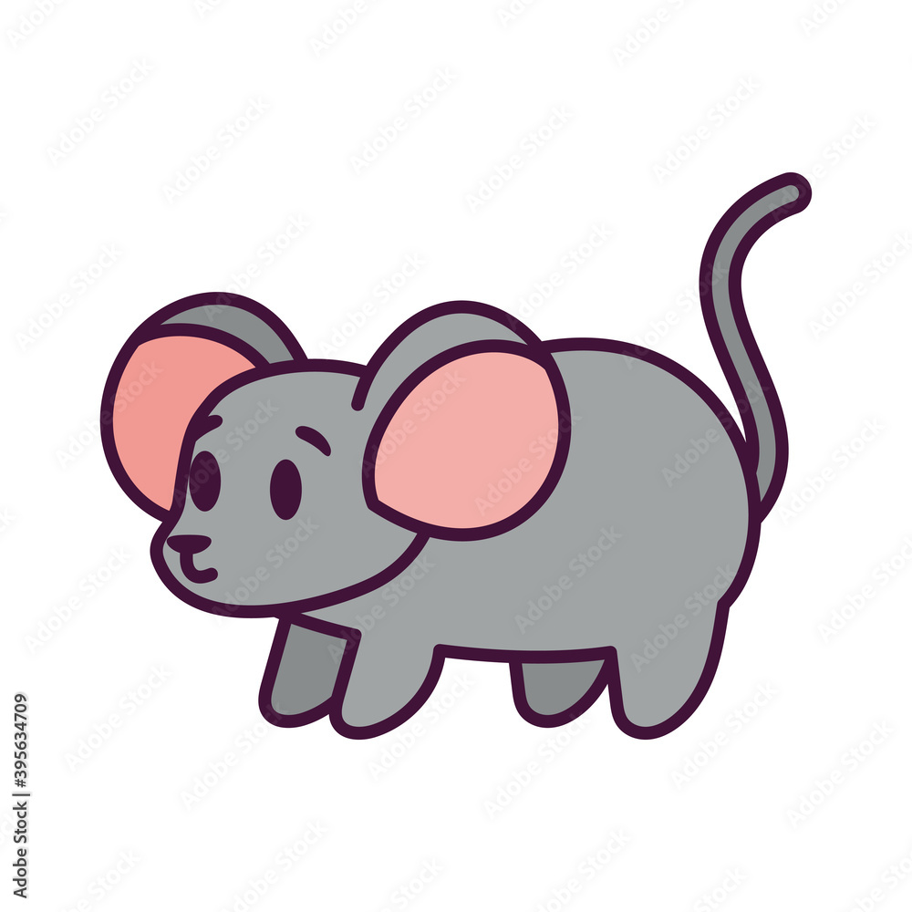 Fototapeta premium Isolated cartoon of a mouse - Vector illustration