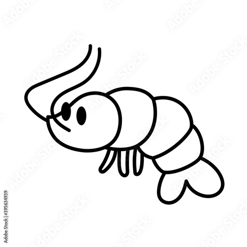 Isolated cartoon of a shrimp - Vector illustration