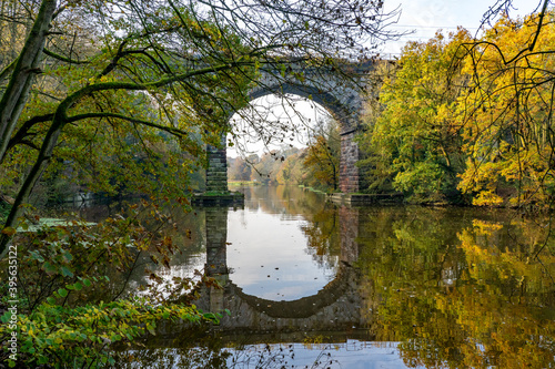 Vale Royal Railway Viaduct over the river Weaver near Hartford, Northwich, Cheshire photo