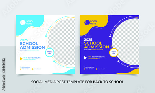 Back to school social media post template design