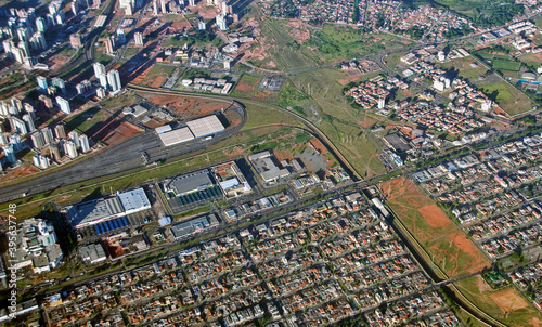 Aerial view of the Brasília’s outskirts or satellite city, borrow ÁGUAS CLARAS, Brazil