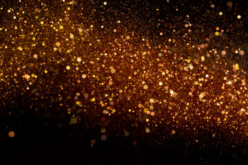 Closeup shot of beautiful orange glitter for wallpaper or background