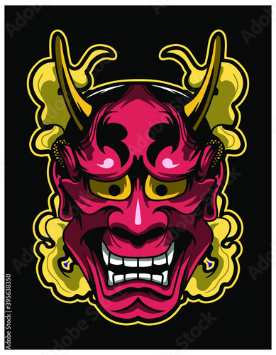 japanese oni mask culture illustration