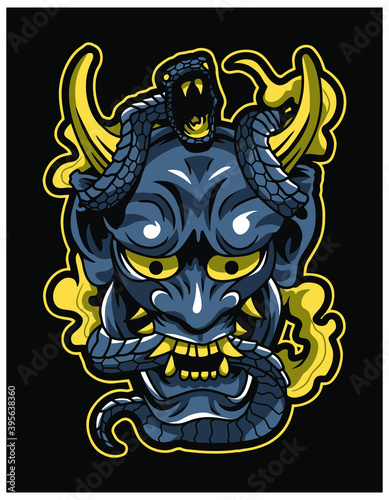 japanese oni mask culture illustration