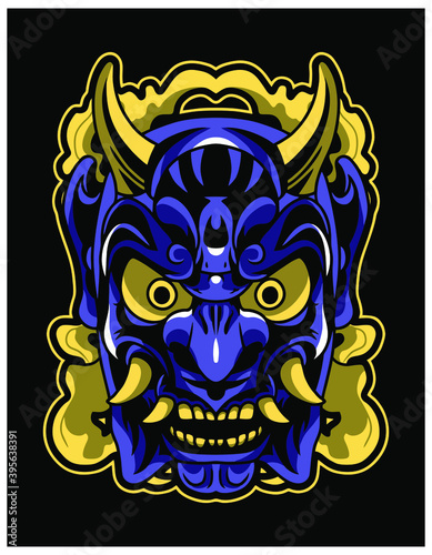 japanese oni mask culture illustration
