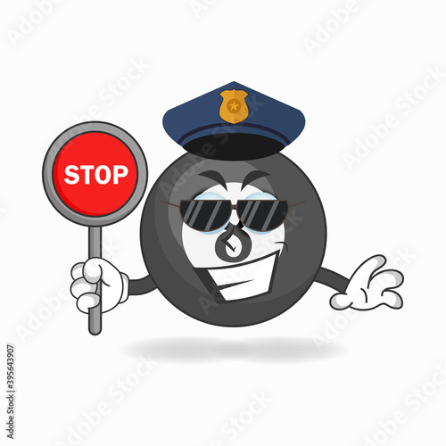 The Billiard ball mascot character becomes a policeman. vector illustration