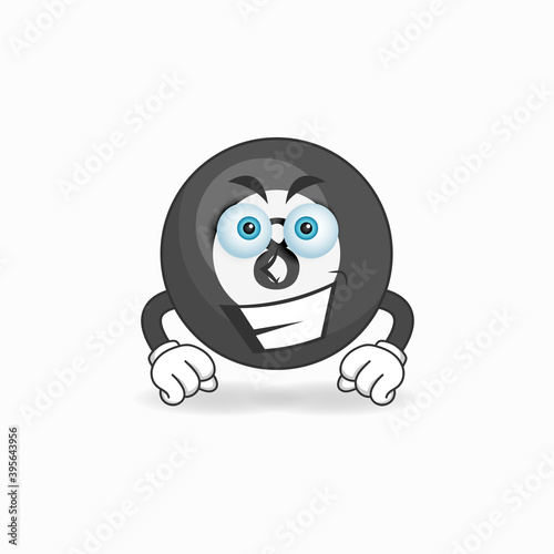 Billiard ball mascot character with smile expression. vector illustration