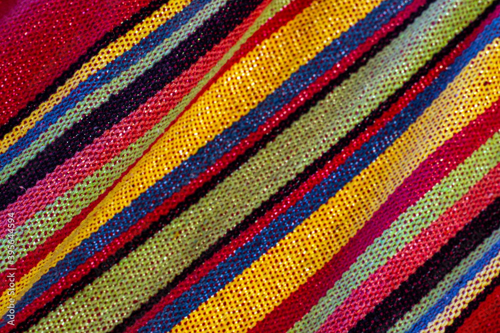 Colorful fabric striped texture. Bright color canvas abstract background.