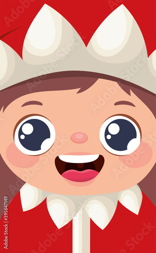 christmas female elf smiling with a suit