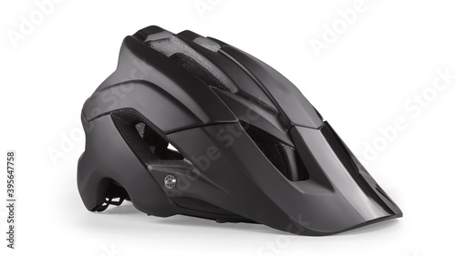 Black bicycle helmet isolated with clipping path