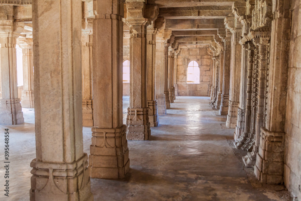CHAMPANER, INDIA - FEBRUARY 8, 2017: Saher Ki Masjid mosque in Champaner historical city, Gujarat state, India CHAMPANER, INDIA - FEBRUARY 8, 2017: Saher Ki Masjid mosque in Champaner historical city, Gujarat state, India