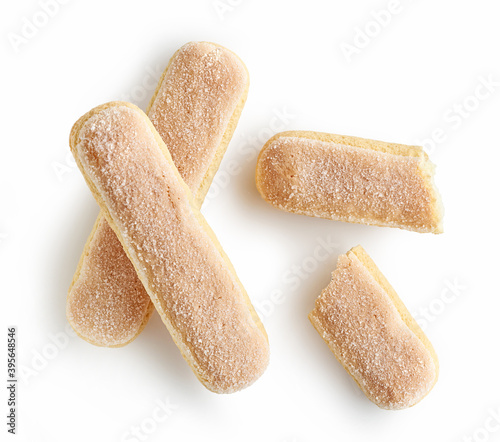 Ladyfinger cookies isolated on white background photo