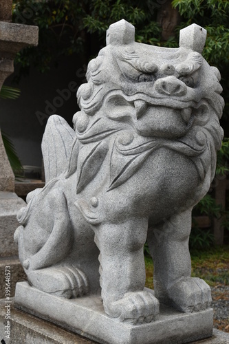 stone lion statue