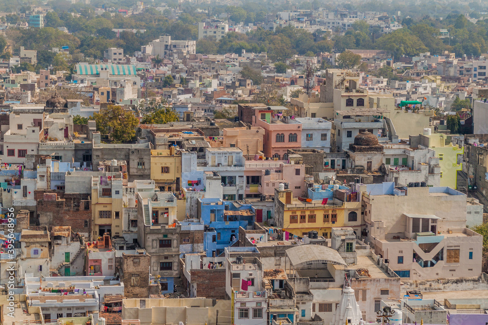 Aerial view of Udaipur, Rajasthan state, India