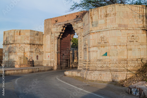 Ram Pol gate of Chittor Fort in Chittorgarh, Rajasthan state, India