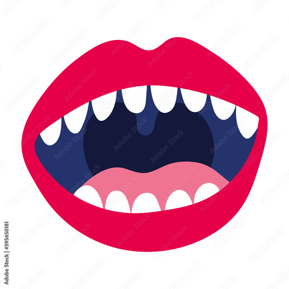 sticker of mouth and red lips sticker of mouth and red lips