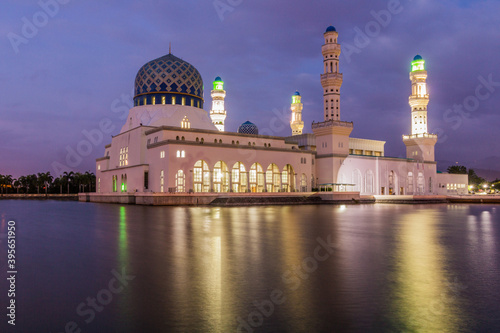 Evening view of Kota Kinabalu City Mosque, Sabah, Malaysia © Matyas Rehak