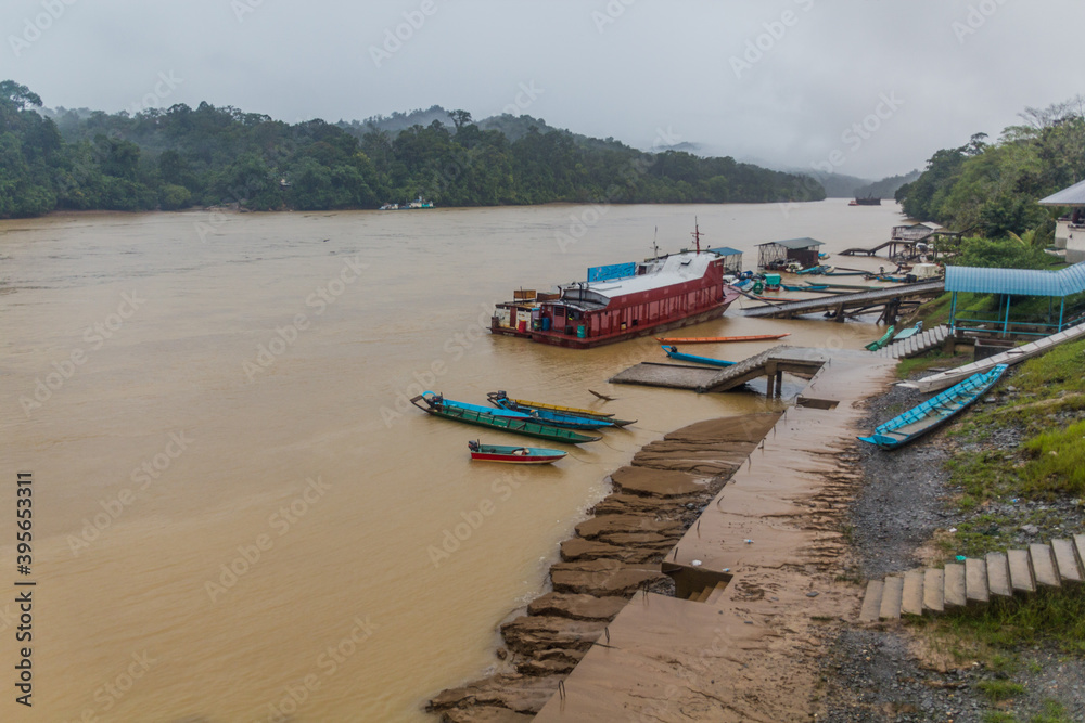 Batang Rejang river in Kapit, Sarawak, Malaysia