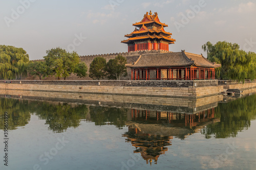 Corner tower of the Forbidden City in Beijing  China