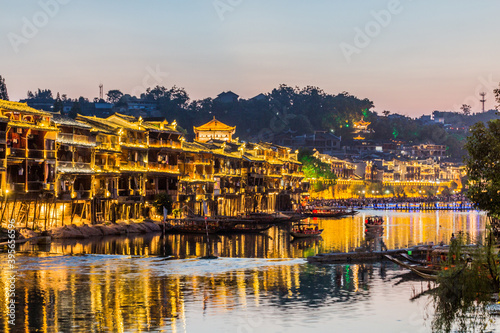 Evening in Fenghuang Ancient Town, Hunan province, China