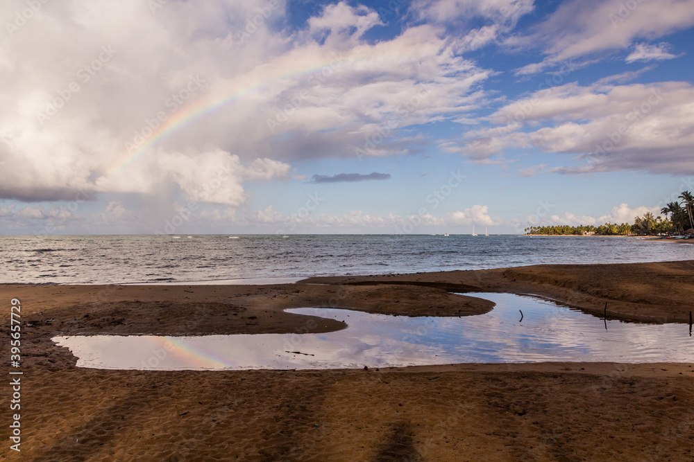 Rainbow at a beach in Las Terrenas, Dominican Republic