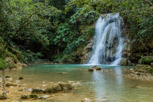 Small waterfall of El Limon cascade, Dominican Republic