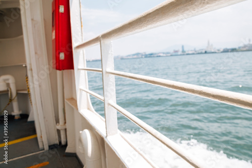 Seascape from moving ship in Fukuoka  Japan