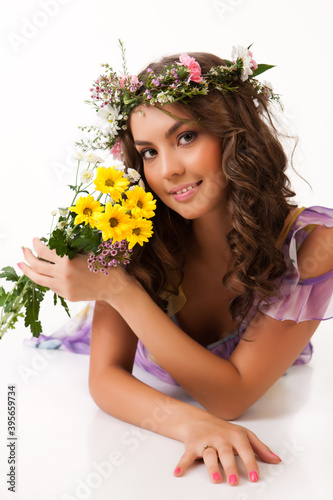 Young Woman With Flower Garland