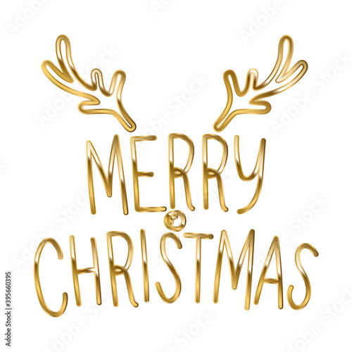 merry christmas lettering on white background photo