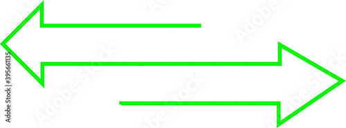 Double arrows with neon green lines pointing in both directions