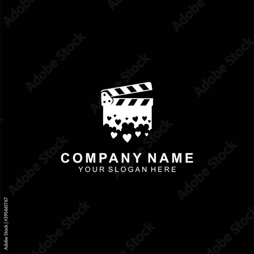 film lovers logo with love concept