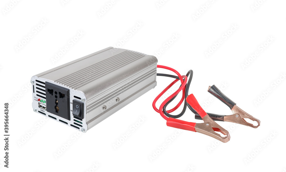 power inverter, with clip lock isolated on white background with clipping path power inverter, with clip lock isolated on white background with clipping path