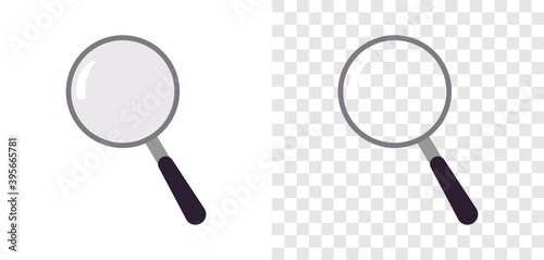 Magnifying glass icon. Search simbol. Magnifier or loupe sign flat style with transparent 