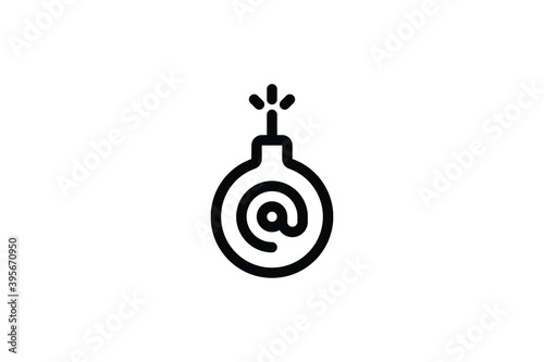 Hacker Outline Icon - Mail Bomb