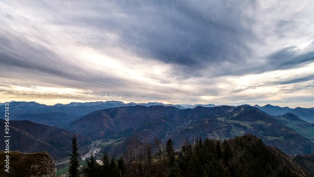 timelapse sunset in the Austrian mountains, Schieferstein austria timelapse sunset in the Austrian mountains, Schieferstein austria